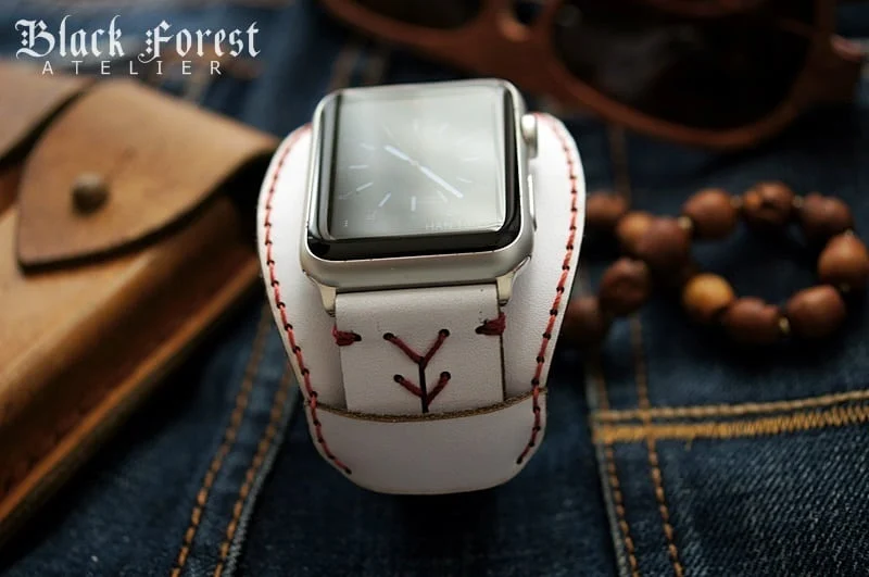 CUFF handgefertigt Leder Uhrenarmband incl. Lugs Adapter für Apple Watch (oder Apple Watch Sport) 42mm oder 38mm – Bild 5